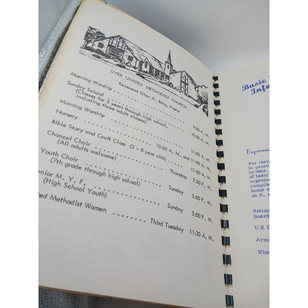 Favorite Recipes Cook Book Dyer United Methodist Church 1979 Community Spiral