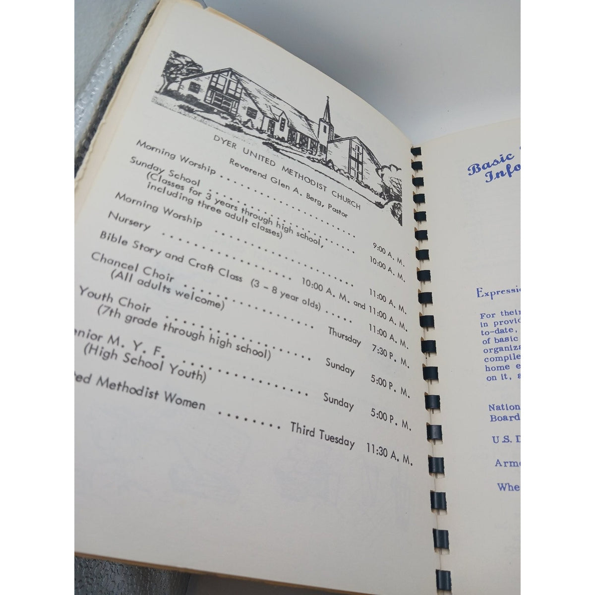 Favorite Recipes Cook Book Dyer United Methodist Church 1979 Community Spiral