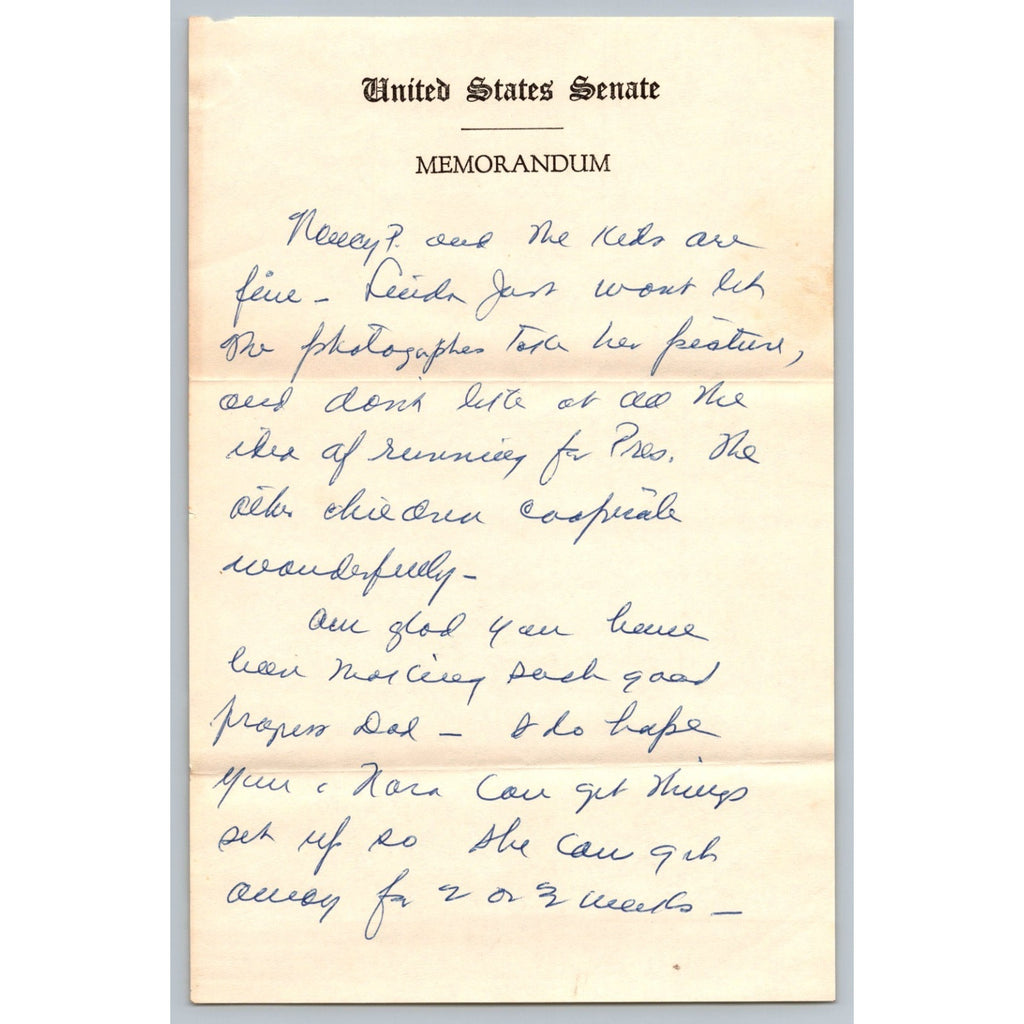 3 Page Estes Kefauver Talks About Campaigning Hand Wrote Personal Letter To Dad
