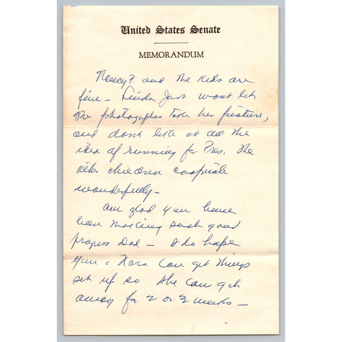 3 Page Estes Kefauver Talks About Campaigning Hand Wrote Personal Letter To Dad