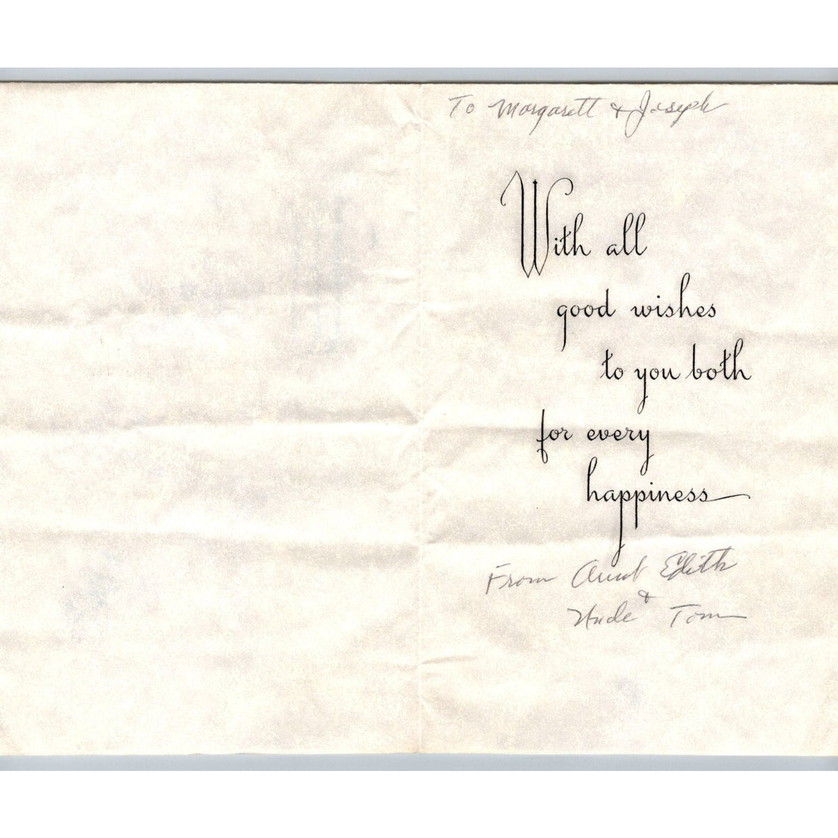 Vintage Keating Wedding Congratulations Greeting Card Foil Accent 25K304