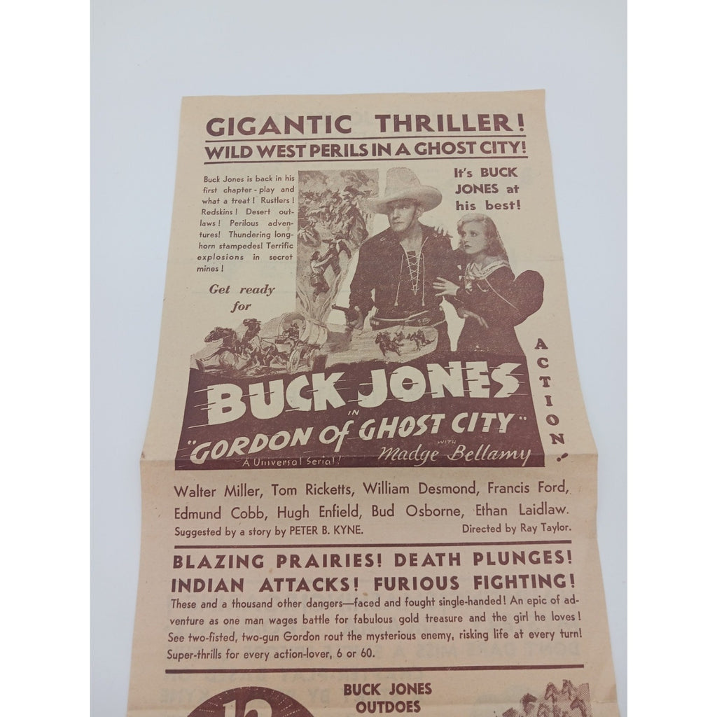 Buck Jones in Gordon of Ghost City Madge Bellany Home Theatre Movie Flyer Poster