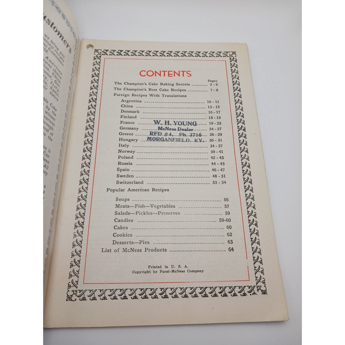 McNess Recipes From Round The World Cookbook Booklet Vintage International