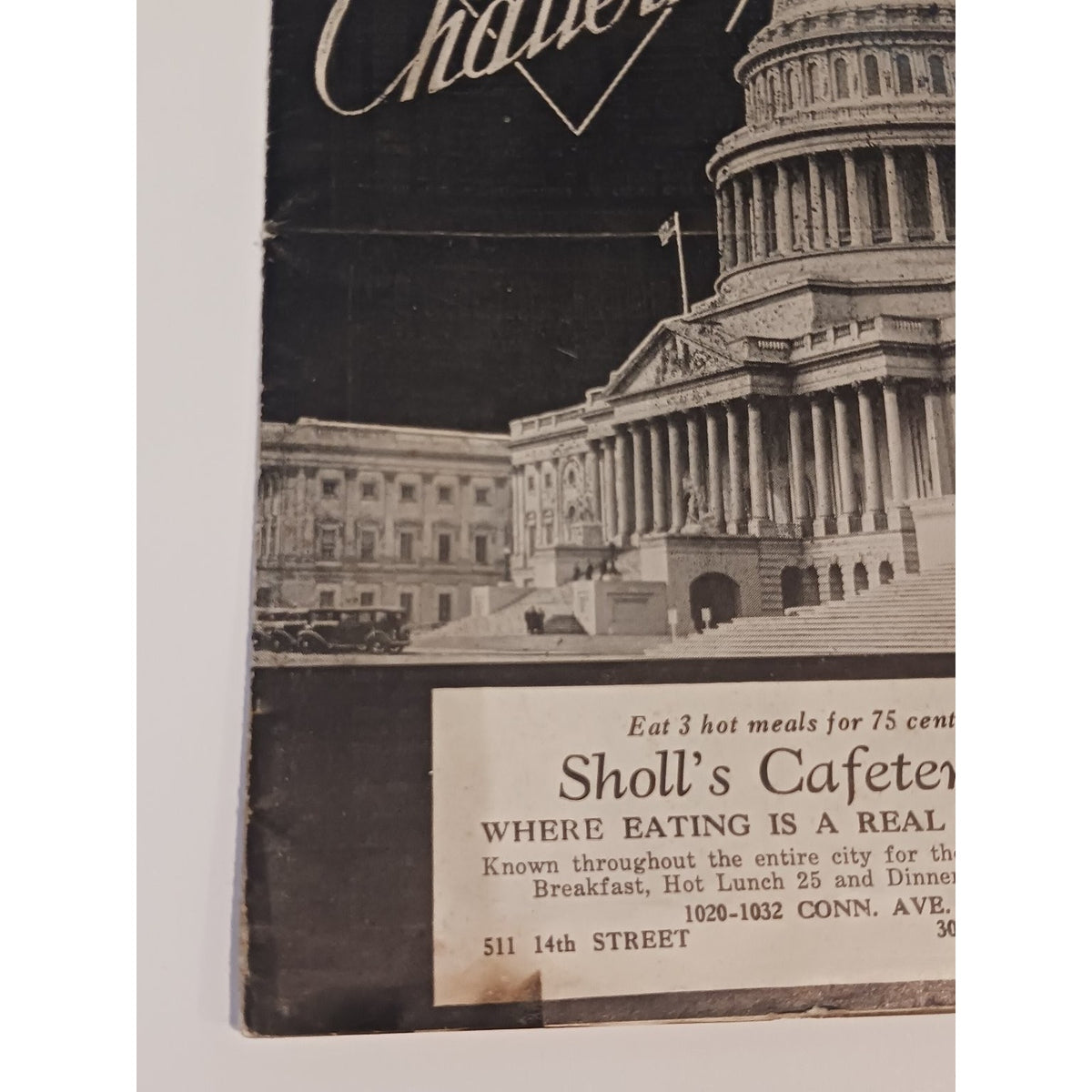1940 Washington DC Diamond Chatterbox Guide US Capitol Sholl's Cafeterias